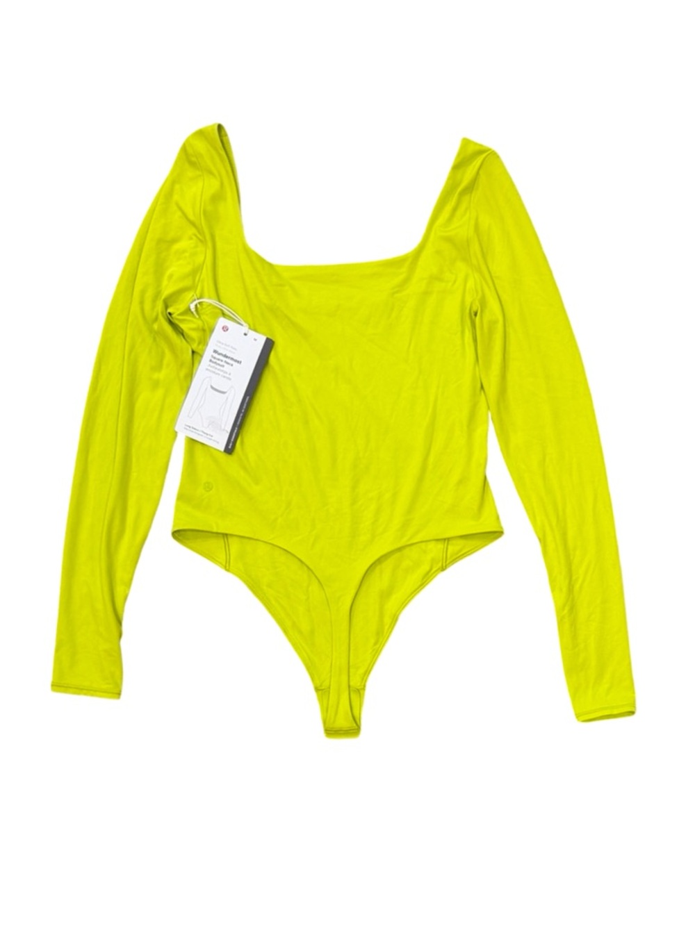 NWT Lululemon Wundermost Square-Neck Long-Sleeve Bodysuit In Lichen Lime - Picture 3 of 7